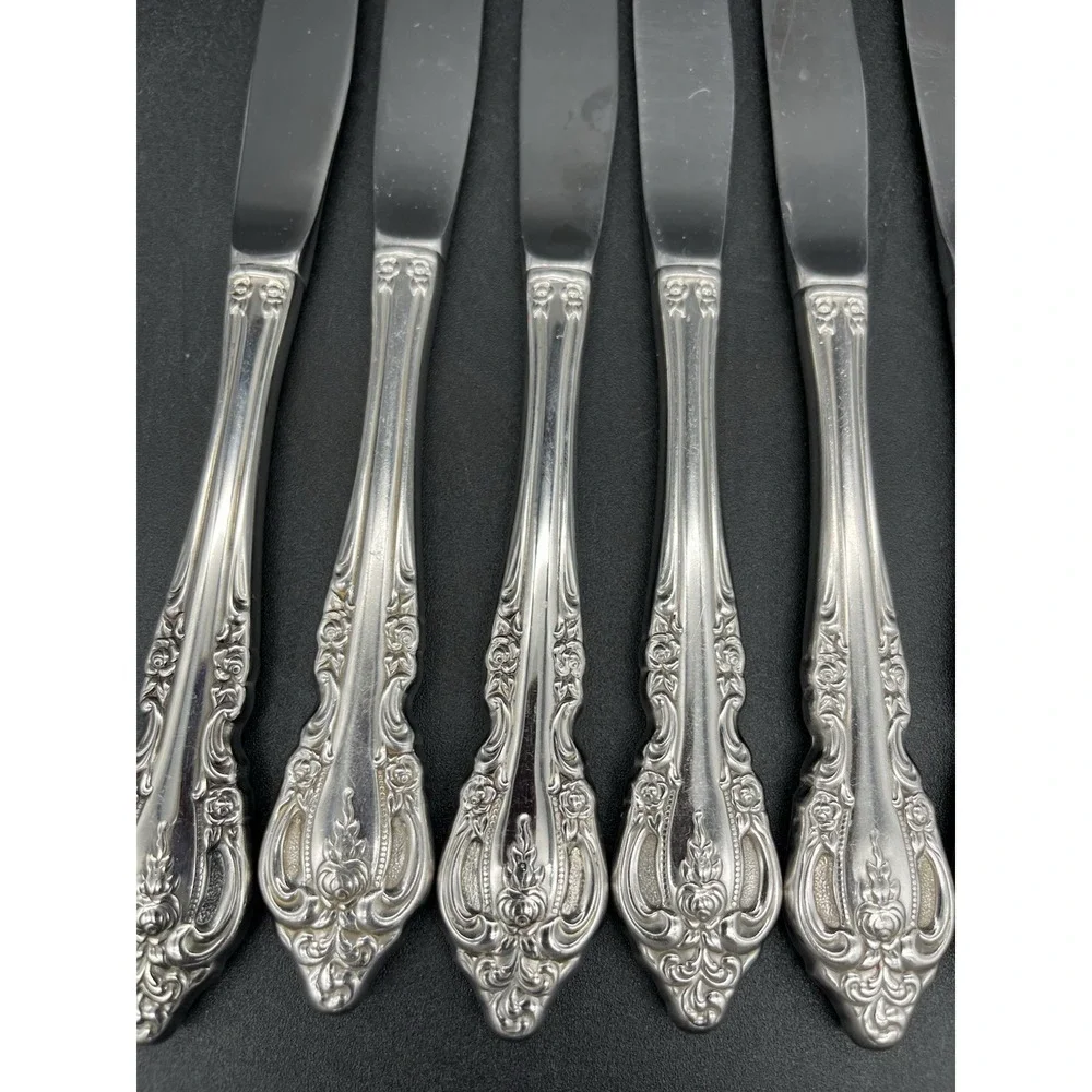 Dinner knife Set Brahms Stainless Distinction Plus By Oneida Silver 6 Pieces